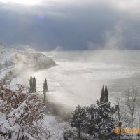 Основной пляж посёлка Вишневка. Зима.